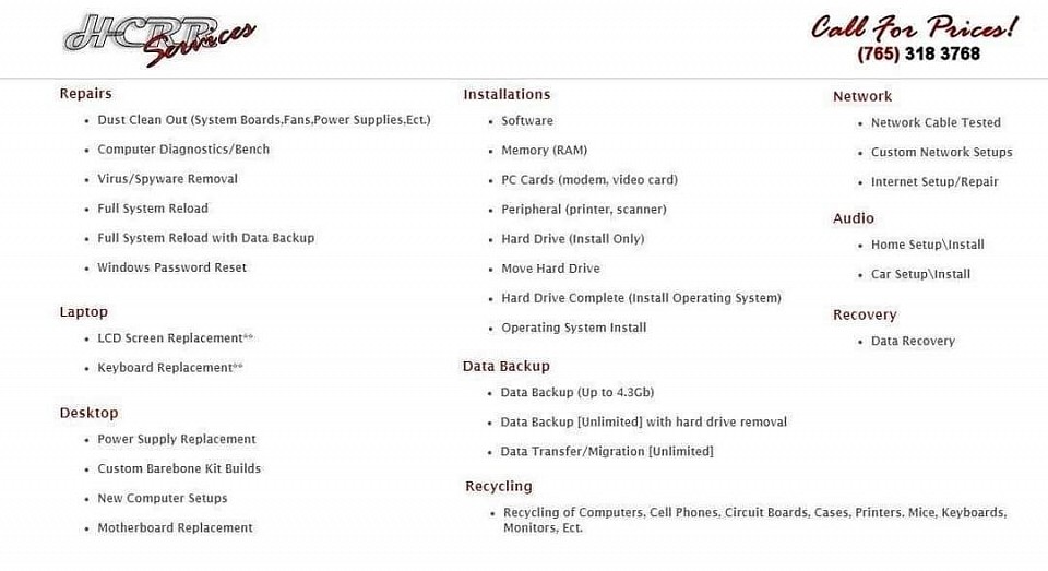 Our Services here at HCRR
